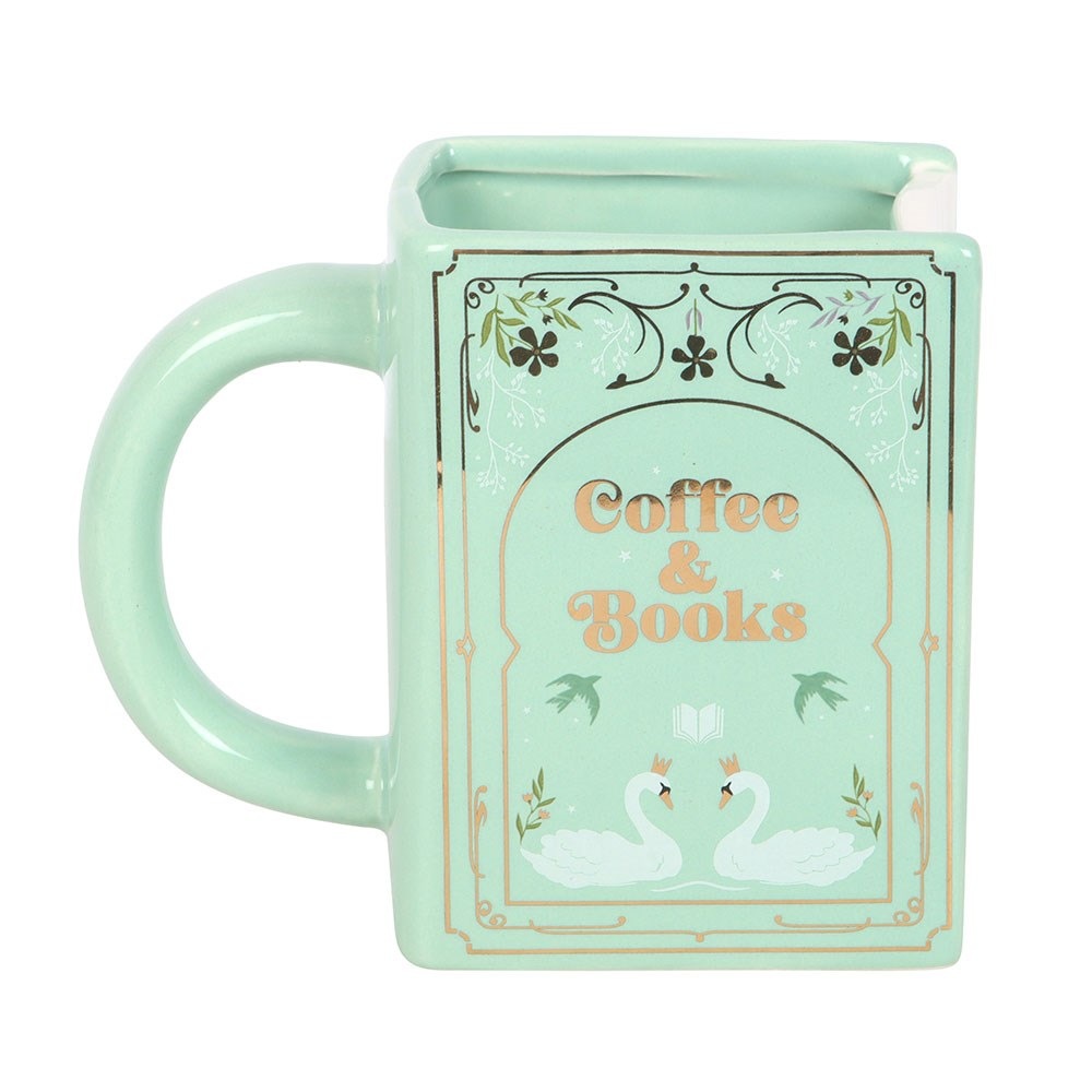 Something Different - Coffee and Books Green Book Shaped Tasse - Multicolore